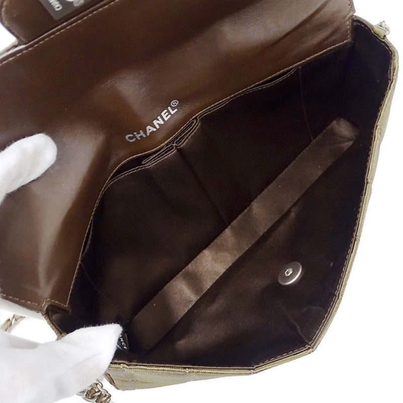 Chanel CHANEL Bag New Travel Chocolate Bar Ladies Shoulder Nylon Brown Khaki Green