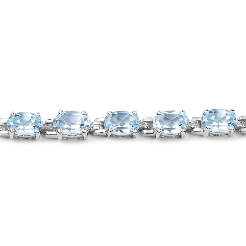 10.71 Carat Genuine Blue Topaz .925 Sterling Silver Bracelet