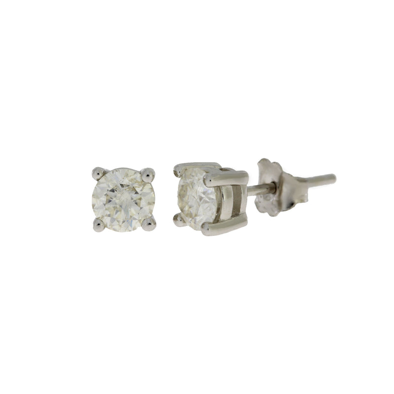 Natural Moissonite Stud Earrings Sterling Silver