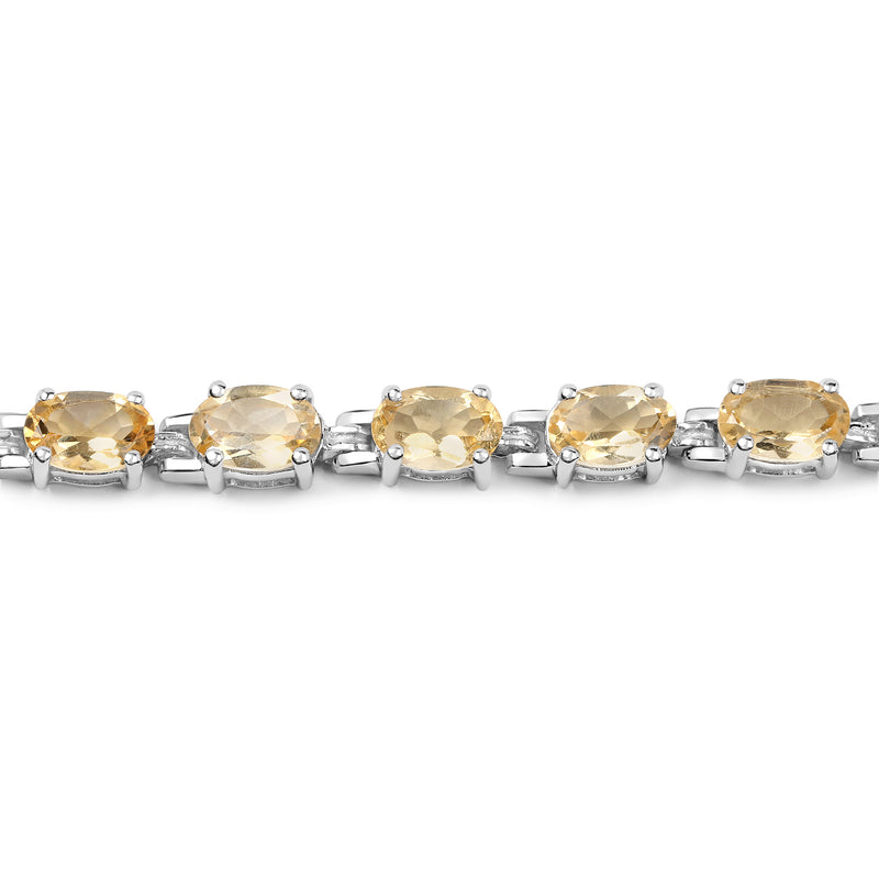 9.03 Carat Genuine Citrine .925 Sterling Silver Bracelet