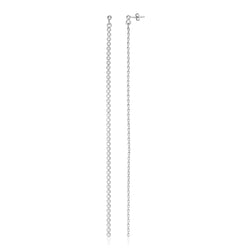 Sterling Silver Long Earrings with Polished Circles