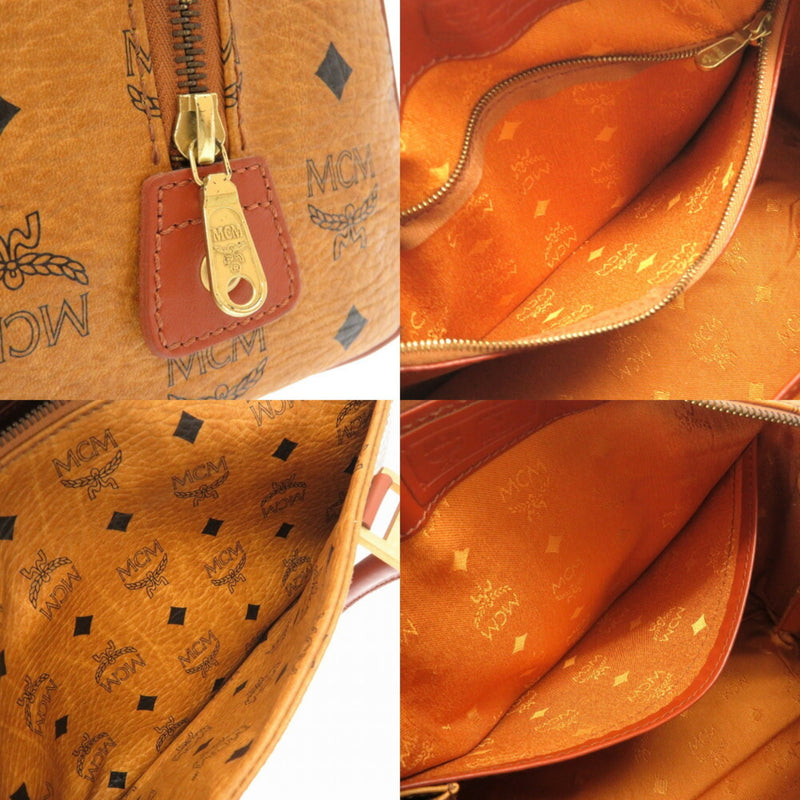 MCM Monogram Pattern PVC Handbag Tea