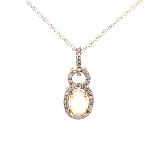 .04ct Opal Diamond Fashion Pendants 10KT Yellow Gold