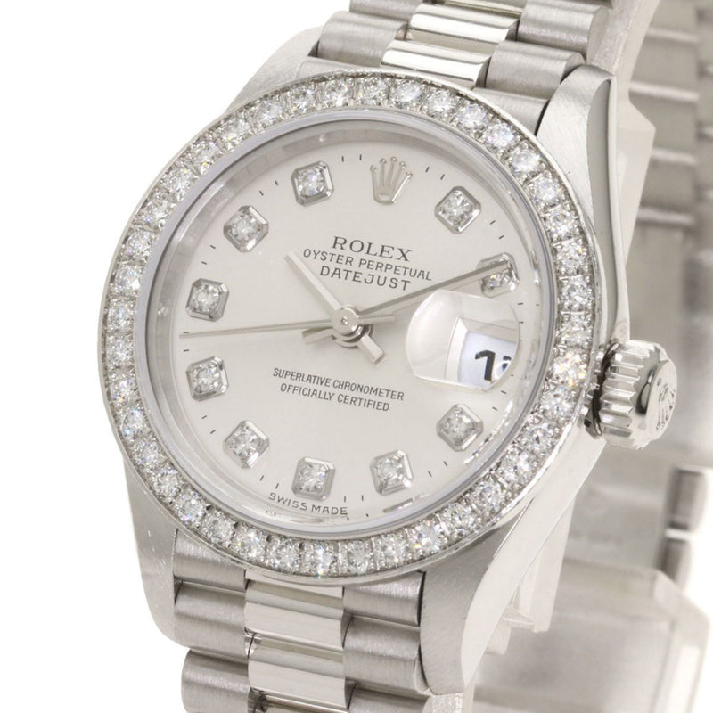 Rolex 79136G Datejust 10P Diamond Watch Platinum / PT Ladies ROLEX