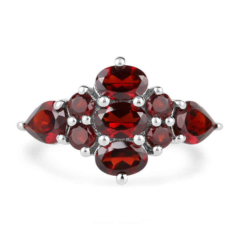 3.71 Carat Genuine Garnet .925 Sterling Silver Ring