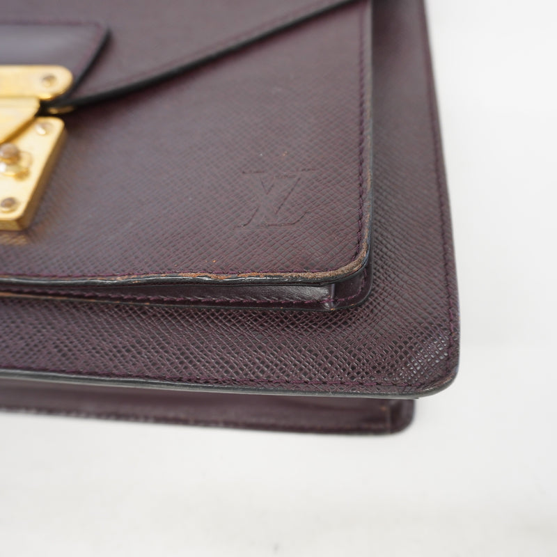 Auth Louis Vuitton Taiga Monceau M32062 Womens Handbag Acajou