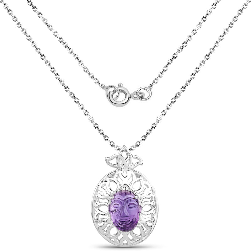 5.80 Carat Genuine Amethyst .925 Sterling Silver Pendant