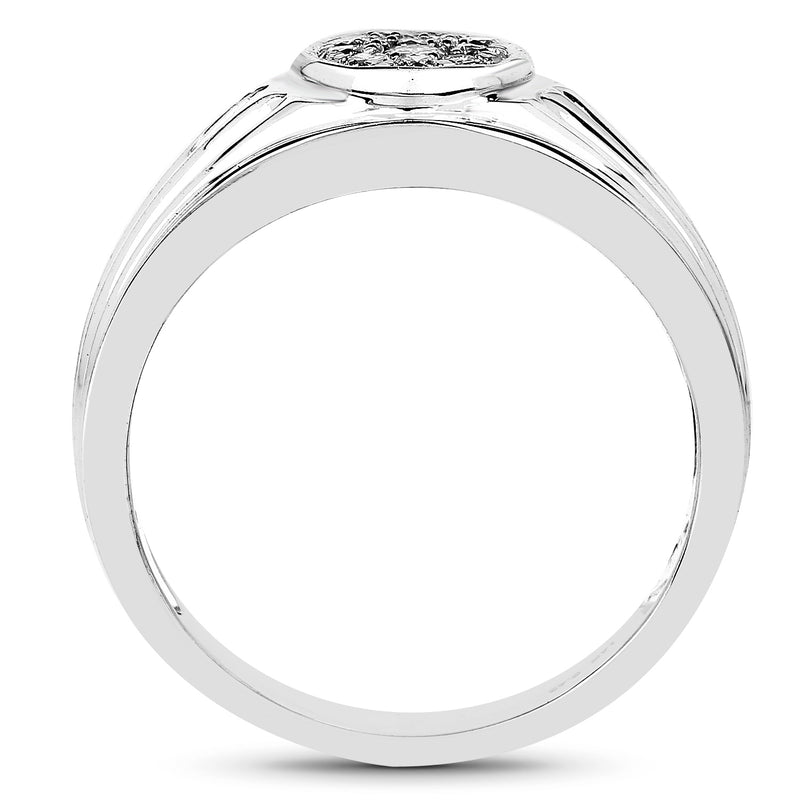 0.45 Carat Genuine White Diamond 14K White Gold Ring (E-F Color, SI Clarity)