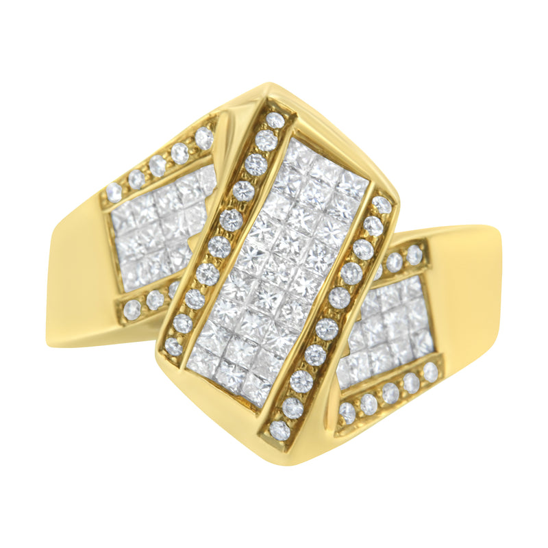 10K Yellow Gold 1ct TDW Diamond Cocktail Bypass Ring (H-ISI1-SI2)