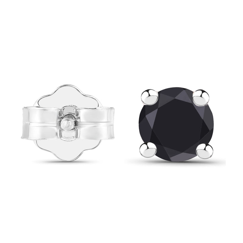 0.20 Carat Genuine Black Diamond .925 Sterling Silver Earrings