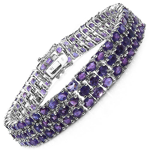 26.20 Carat Genuine Amethyst .925 Sterling Silver Bracelet