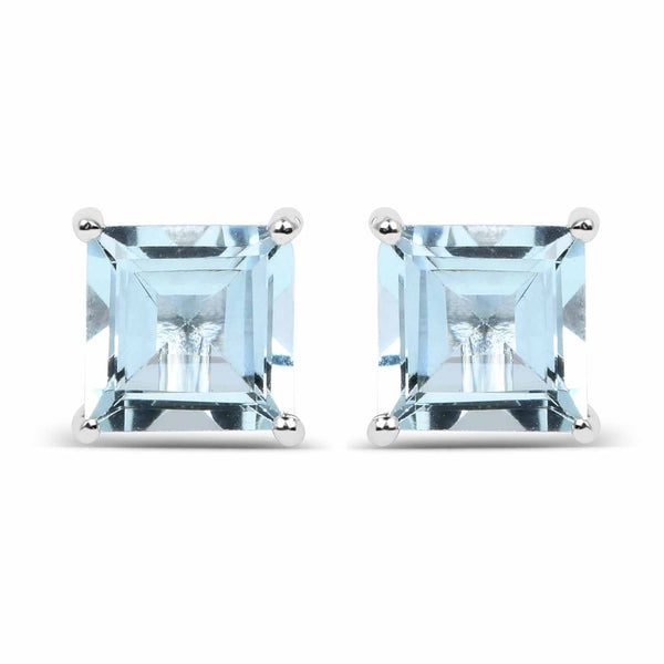 1.62 Carat Genuine Aquamarine .925 Sterling Silver Earrings