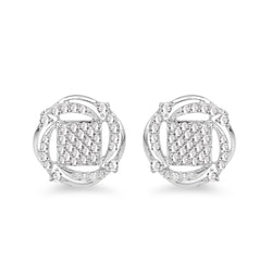 0.72 Carat Genuine White Diamond 14K White Gold Earrings (G-H Color, SI1-SI2 Clarity)