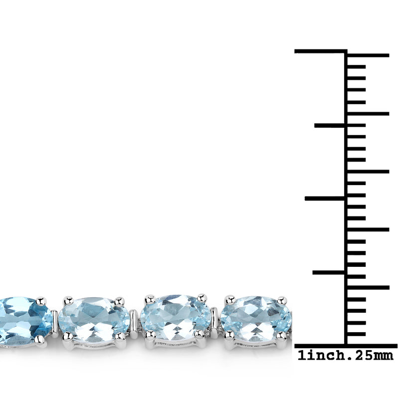 14.77 Carat Genuine Multi Stones .925 Sterling Silver Bracelet