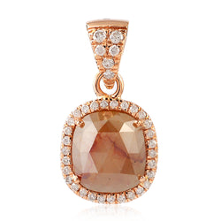 18K Solid Rose Gold 2.73Ct Ice Diamond Charms Pendant Designer Jewelry