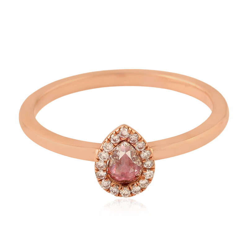 0.23ct Diamond Engagement Ring 18k Rose Yellow Gold Women's Gift Jewelry