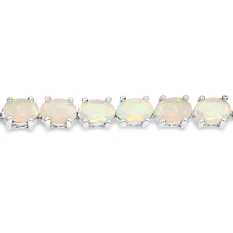 7.20 Carat Genuine Ethiopian Opal .925 Sterling Silver Bracelet