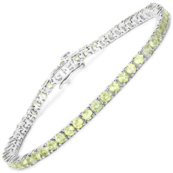 5.50 Carat Genuine Peridot .925 Sterling Silver Bracelet