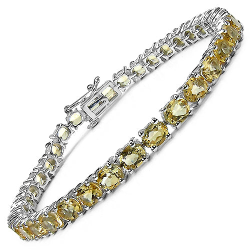 12.60 Carat Genuine Citrine .925 Sterling Silver Bracelet