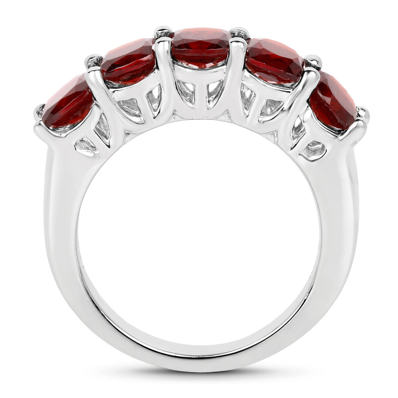 3.35 Carat Genuine  Garnet .925 Sterling Silver Ring