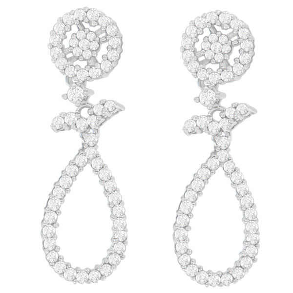 14K White Gold 1 1/3ct. TDW Round-cut Diamond Earrings (H-ISI1-SI2)