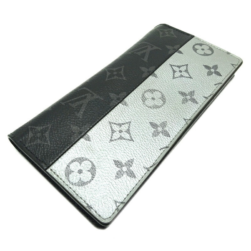 Louis Vuitton Brazza Wallet Mens Wallet M63027 Eclipse Split Black Gray (Silver)