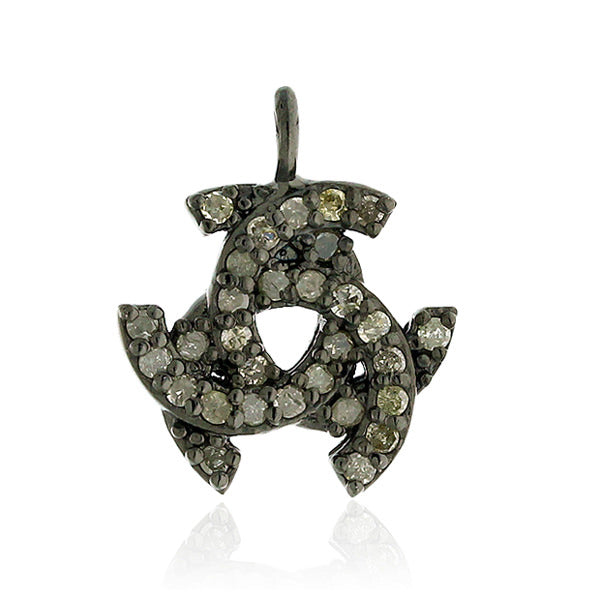 Pave Diamond 925 Sterling Silver Designer Charm Pendant Jewelry