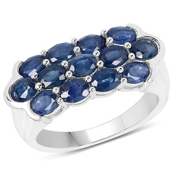 2.60 Carat Genuine Blue Sapphire .925 Sterling Silver Ring