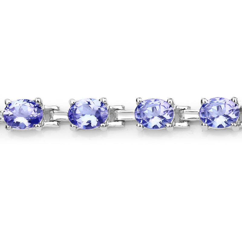 6.60 Carat Genuine Tanzanite .925 Sterling Silver Bracelet