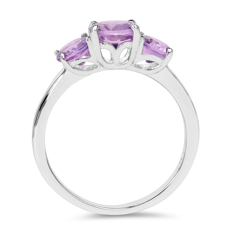 1.63 Carat Genuine Amethyst .925 Sterling Silver Ring