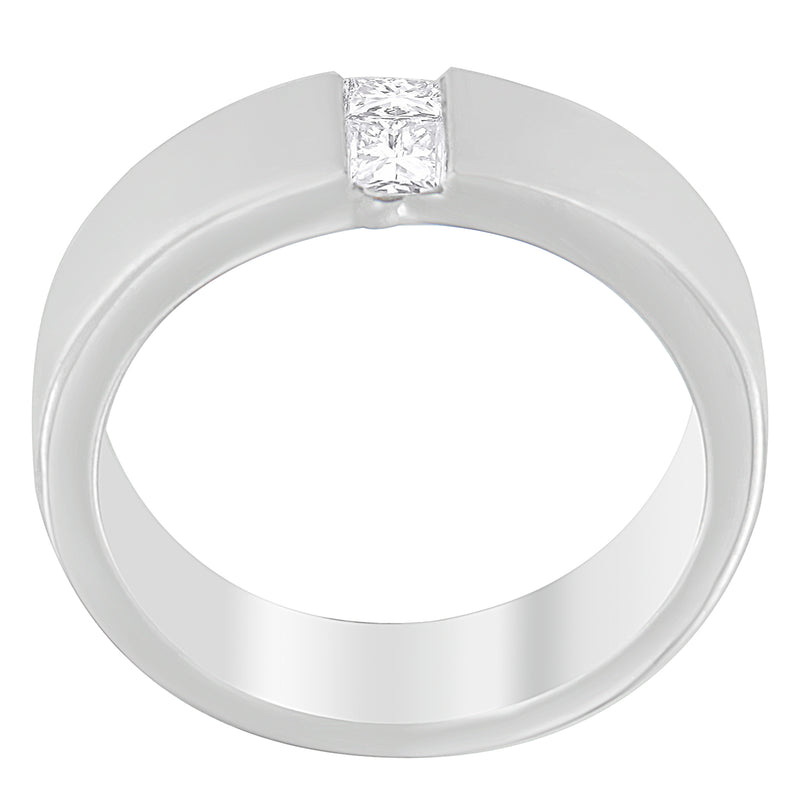 Men's 14K White Gold 1/4 ct.TDW Diamond Channel Band Ring (G-H, VS1-VS2)