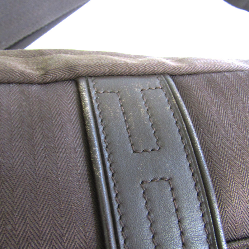 Hermes Acapulco Pochette Acapulco Unisex Nylon,Leather Shoulder Bag Havane