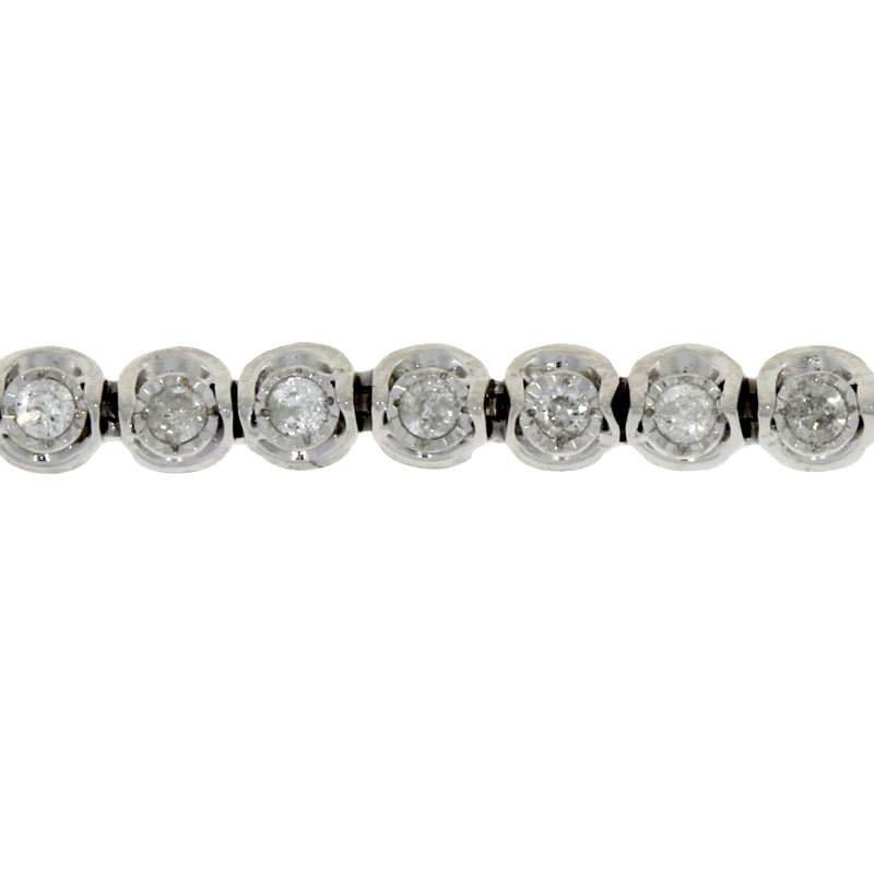 Natural 1.00ct Diamond Tennis Bracelet Sterling Silver