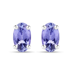 0.50 Carat Genuine Tanzanite .925 Sterling Silver Earrings