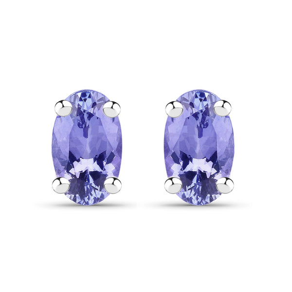 0.50 Carat Genuine Tanzanite .925 Sterling Silver Earrings