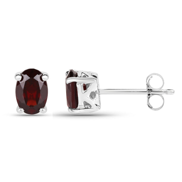 1.02 Carat Genuine Garnet .925 Sterling Silver Earrings