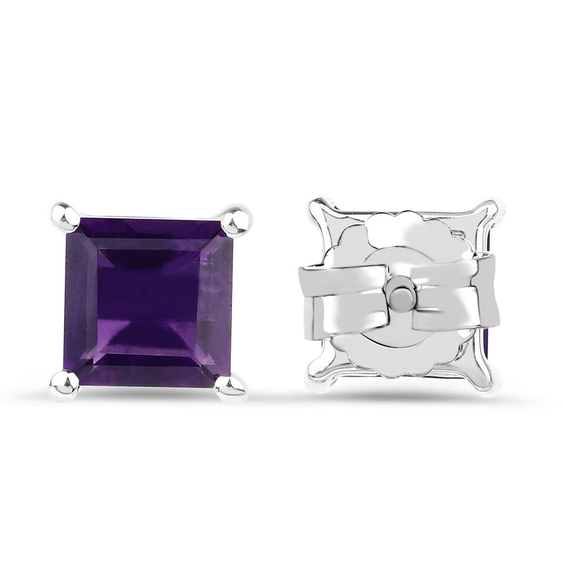 2.25 Carat Genuine Amethyst .925 Sterling Silver Earrings