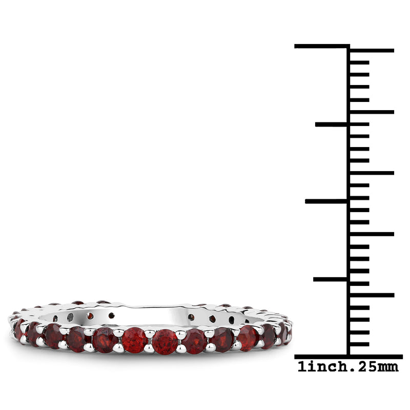 1.04 Carat Genuine Garnet .925 Sterling Silver Ring