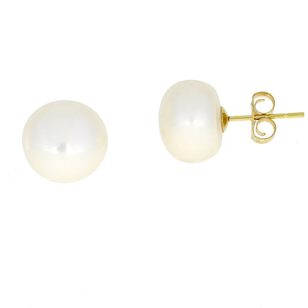 Fresh Water Pearl Stud Earrings 14KT Yellow Gold