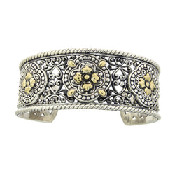 Cuff Bracelet Sterling Silver 18KT Gold