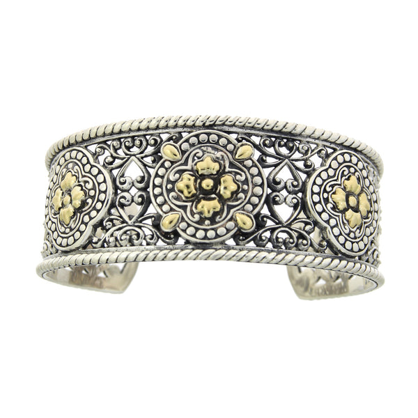 Cuff Bracelet Sterling Silver 18KT Gold