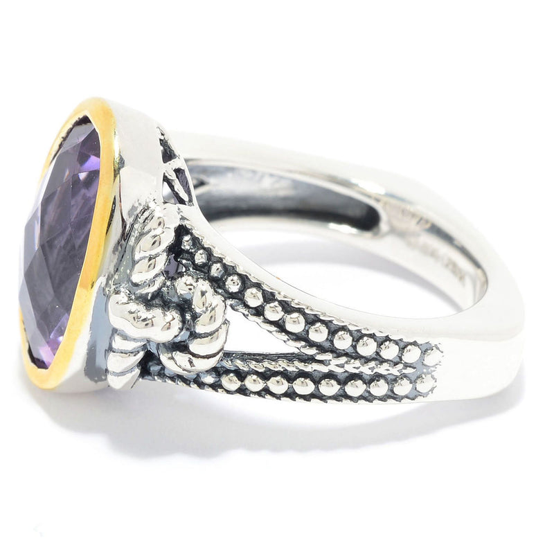 925 Sterling Silver Women Solitaire Ring Pink Amethyst