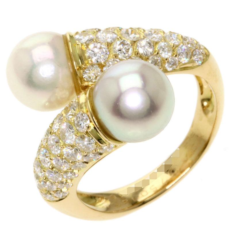 Van Cleef & Arpels Pearl Diamond Rings K18 Yellow Gold Ladies