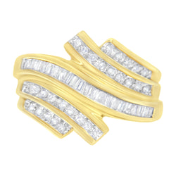 10K Yellow Gold 1/2 ct TDW Diamond Bypass Ring (H-II1-I2)