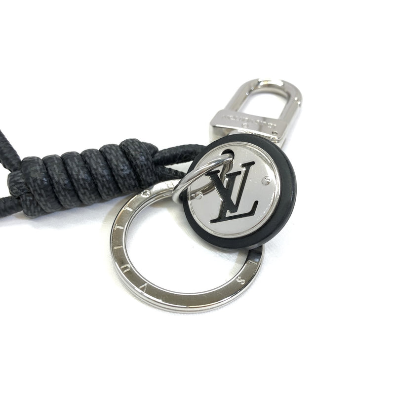 LOUIS VUITTON Louis Vuitton Keychain M67224 Leather Rope Bag Charm Circle Calf Damier Canvas Key Ring Mens Womens