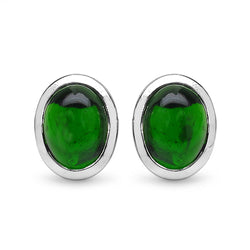 5.60 Carat Genuine Chrome Diopside .925 Sterling Silver Earrings