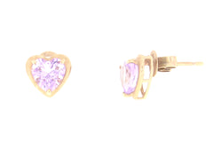 Natural .80ct Amethyst Heart Earrings 10KT Rose Gold