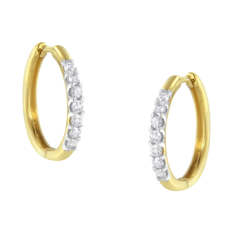 10KT Yellow Gold Diamond Hoop Earring (1/2 cttw, I-J Color, I2-I3 Clarity)