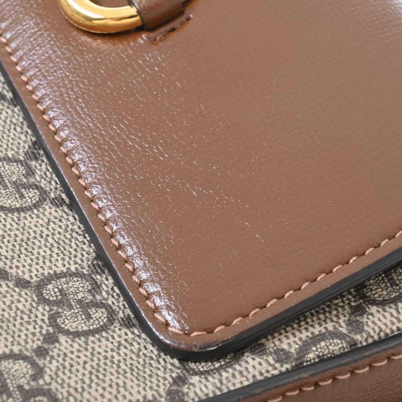 Gucci Horsebit Womens PVC Shoulder Bag Brown