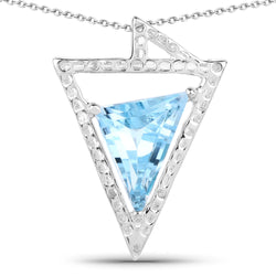 2.49 Carat Genuine Swiss Blue Topaz .925 Sterling Silver Pendant